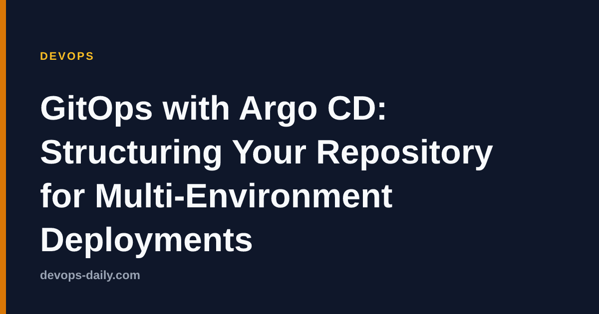 GitOps with Argo CD repository structure